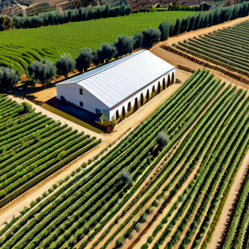 Home 11 Modern Ecological Farm with Drone**
"A vibrant aerial view of an ecological olive grove in Andalusia, Spain. A drone is hovering above, monitoring the health of the olive trees. The farm utilizes smart irrigation systems, visible as drip lines. In the background, rolling hills and a traditional Spanish farmhouse. Perfect anatomy, correct proportions, natural pose, high resolution, professional photography, safe for work, appropriate content, fully clothed, family-friendly, depicts sustainable agriculture practices in Spain."
**