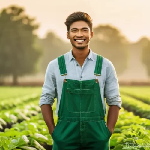 유기농업관리사 자격증 공부 일정표 - **Prompt:** A young, determined individual, dressed in practical, clean farming attire like overalls...