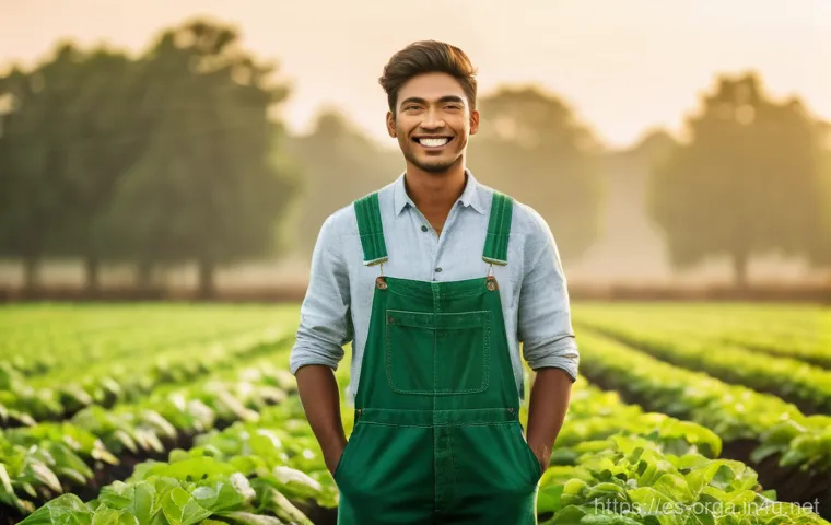 유기농업관리사 자격증 공부 일정표 - **Prompt:** A young, determined individual, dressed in practical, clean farming attire like overalls...