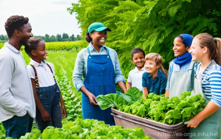 유기농업관리사 자격증 공부 일정표 - **Prompt:** A diverse group of people, including a wise-looking mentor in practical farm clothing an...