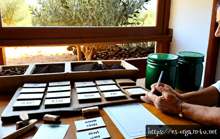 Home 17 유기농업관리사 필수 시험 문제 유형 - Photorealistic organic agriculture certification exam preparation scene in a Spanish rural setting, ...